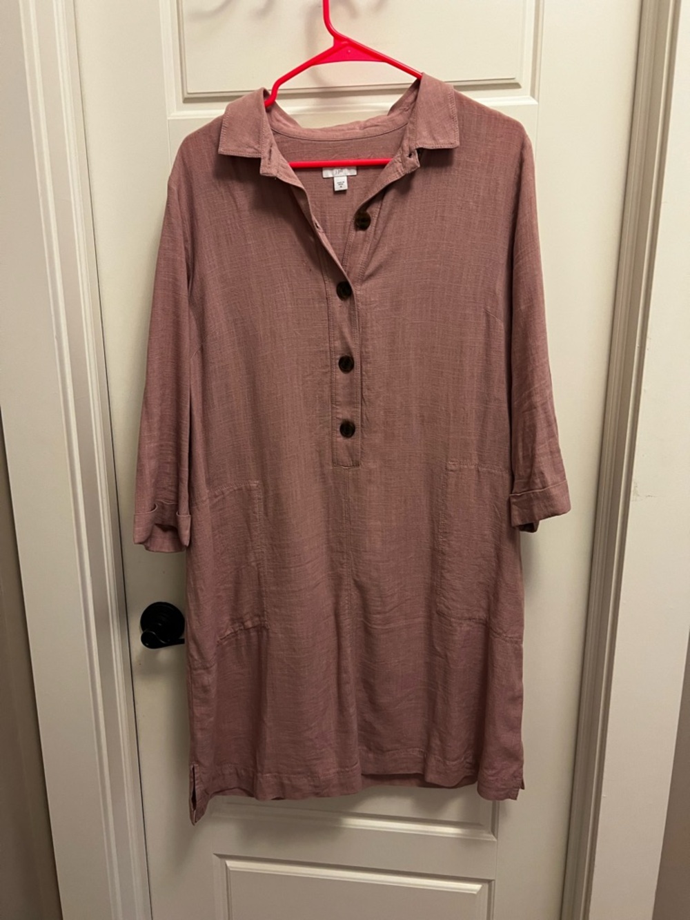 J. Jill Dusty Rose Button-Front Tunic